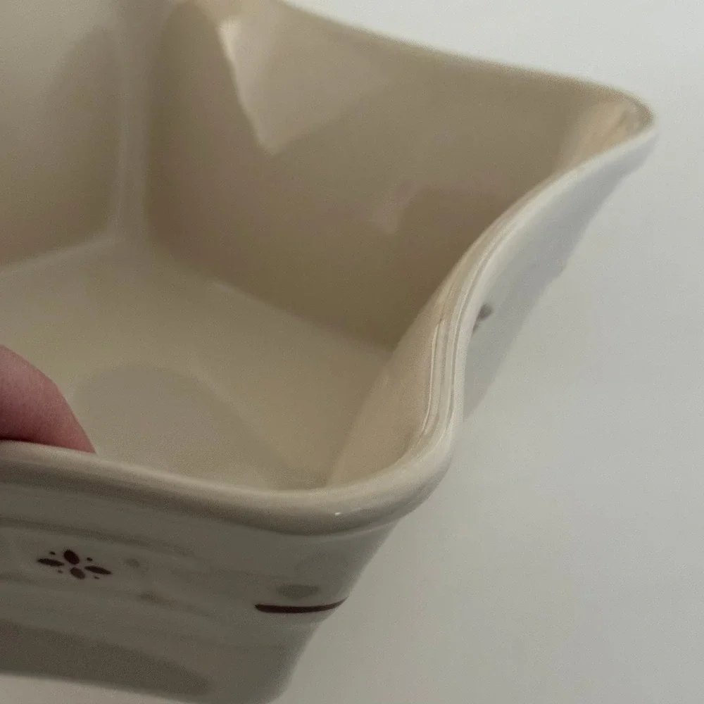 Longaberger Pottery‎ Star Shaped Bowl Woven Traditions Burgundy Oven Dishwasher